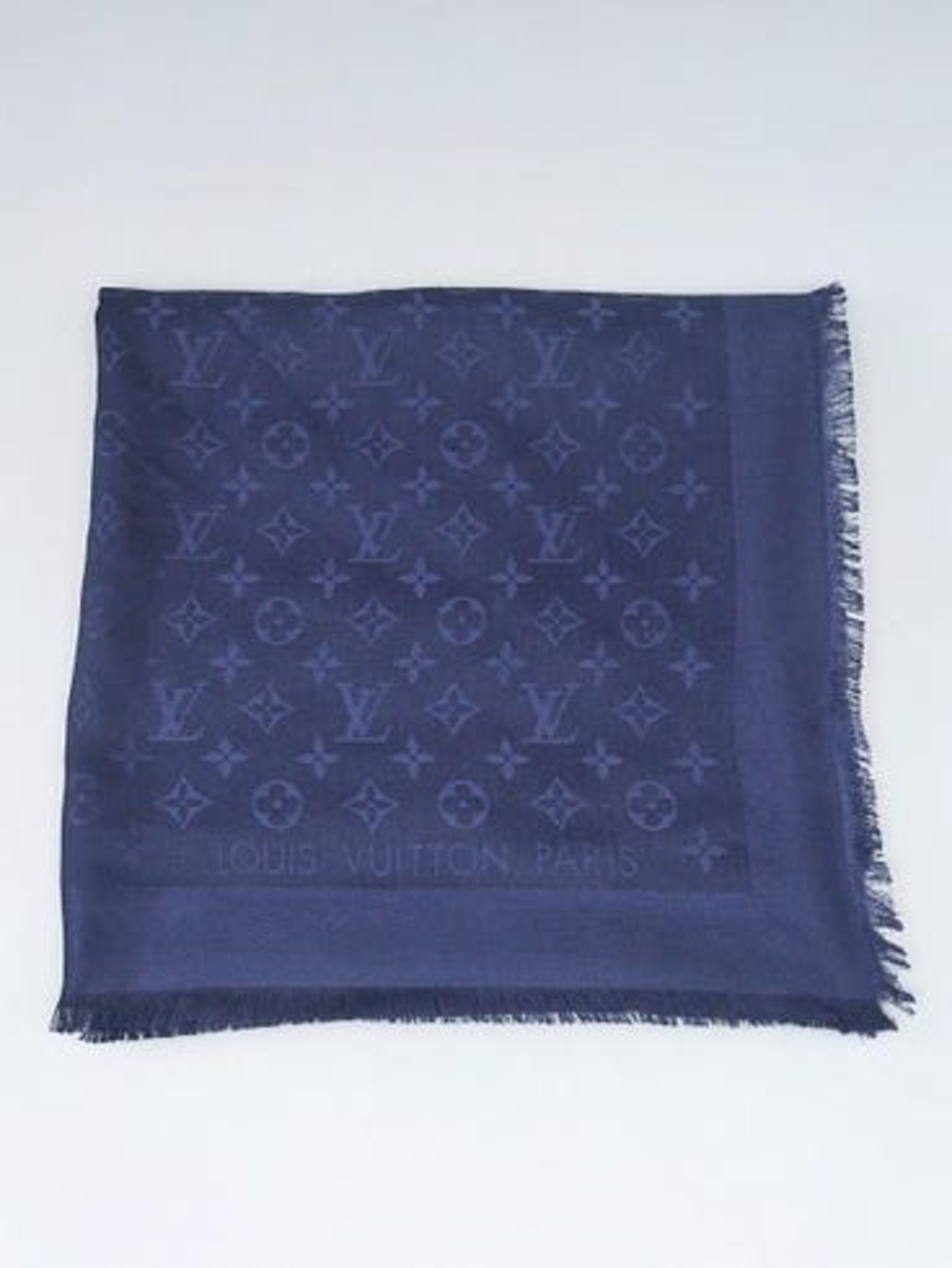 LOUIS VUITTON Wool Silk Monogram Shawl Scarf - Picture 3 of 11